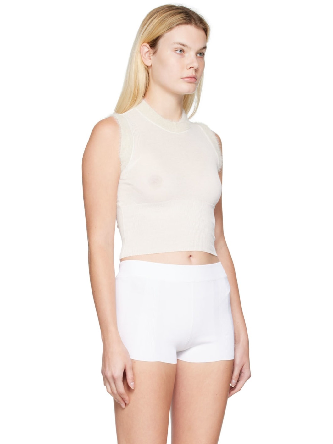 White 'La Maille Ascosu' Tank Top - 2