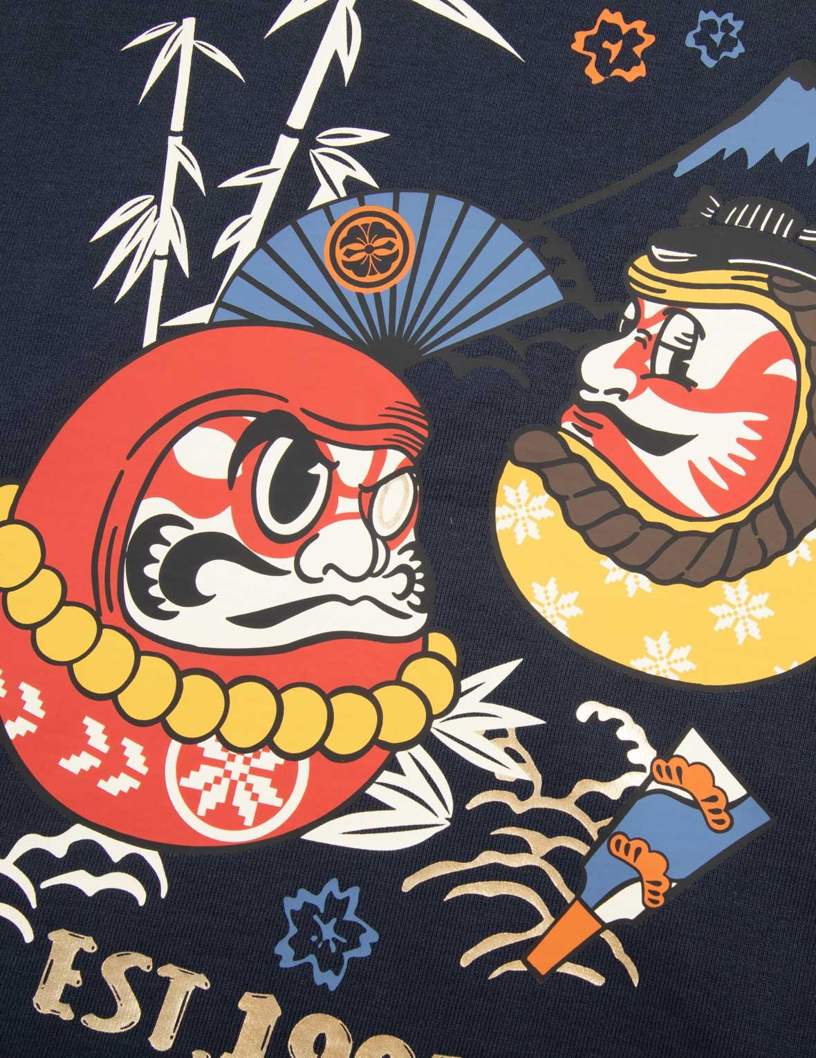 KUMADORI DARUMA PRINT RELAX FIT SWEATSHIRT - 7