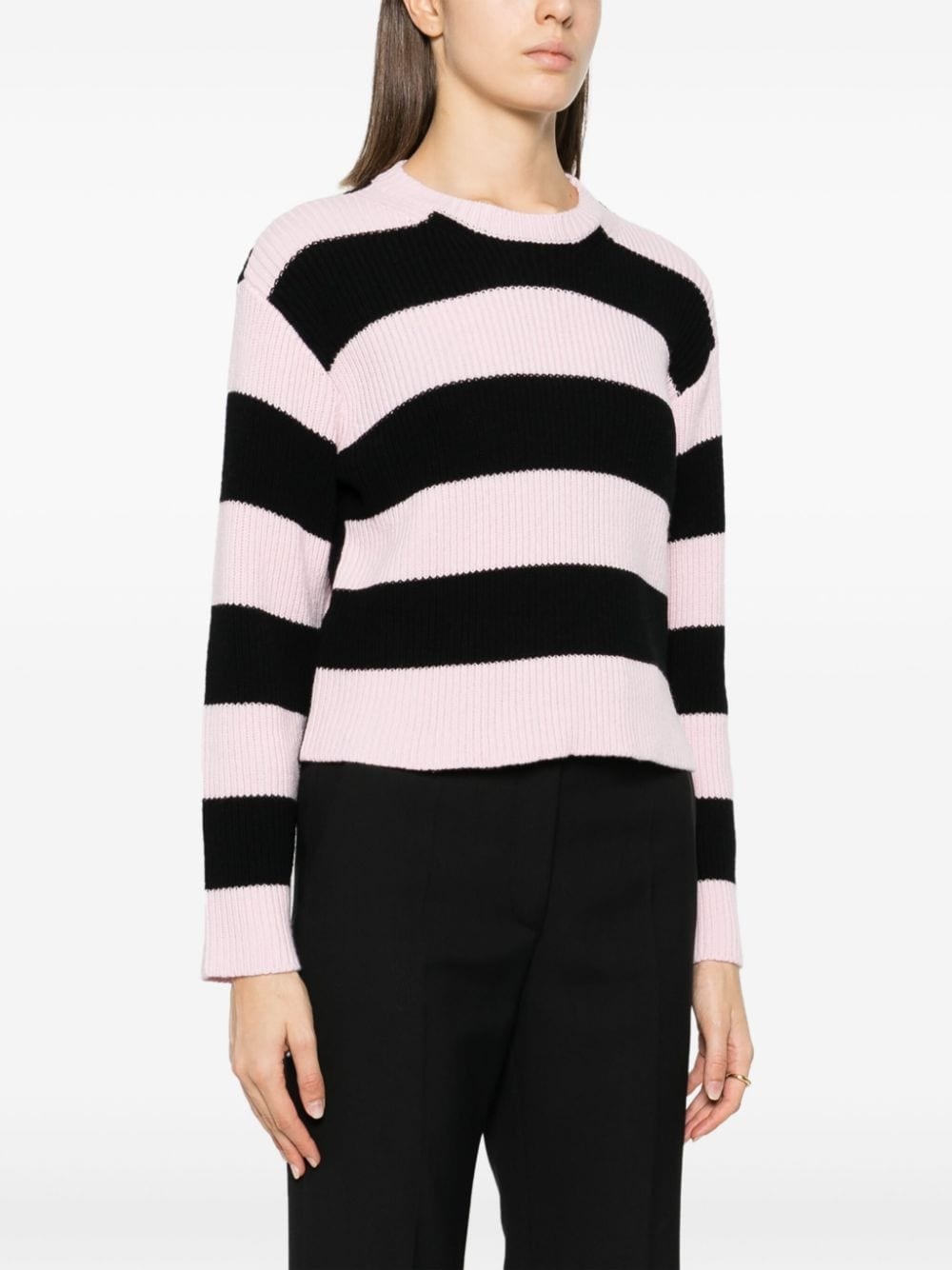 striped virgin wool jumper - 3