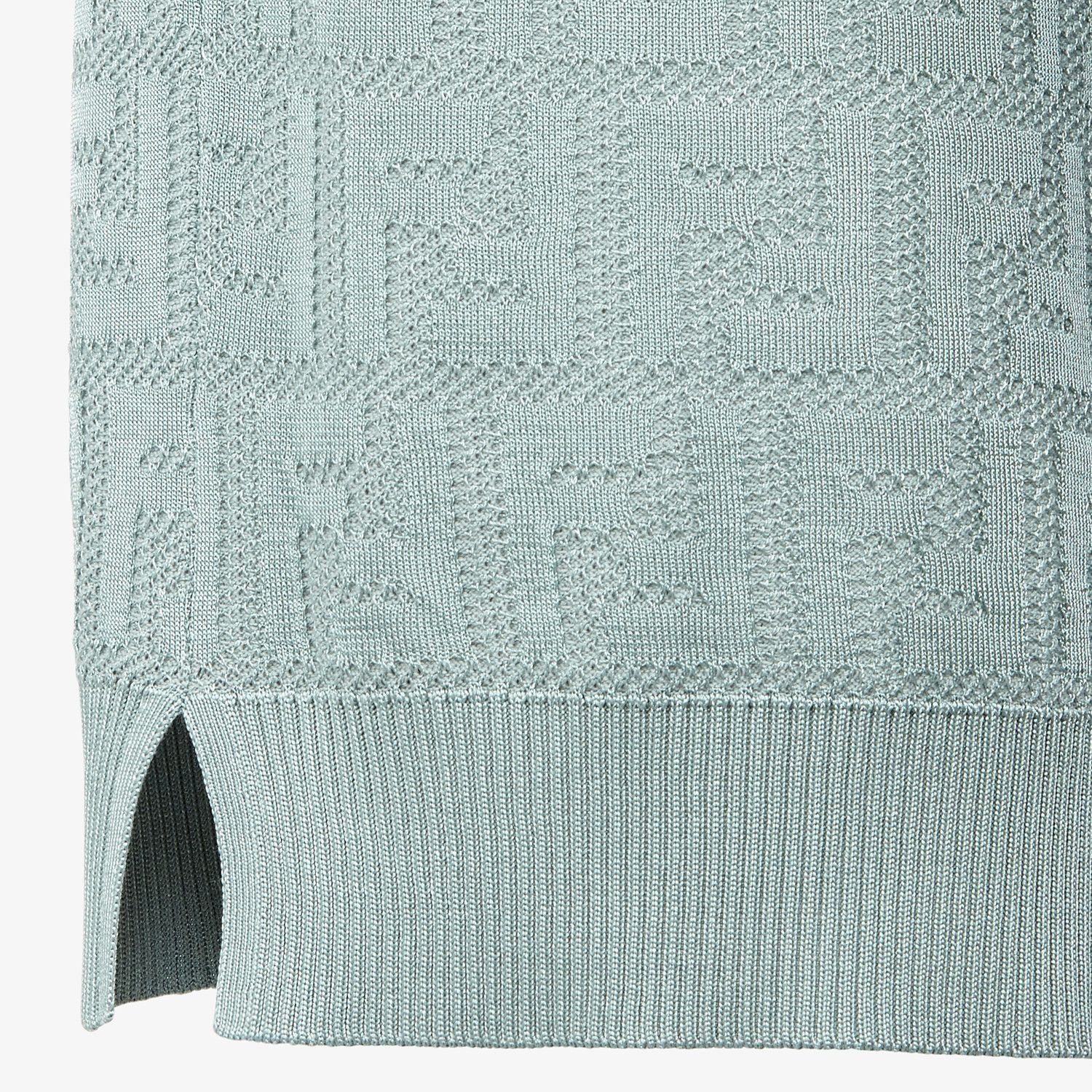 Light blue cotton and viscose sweater - 3