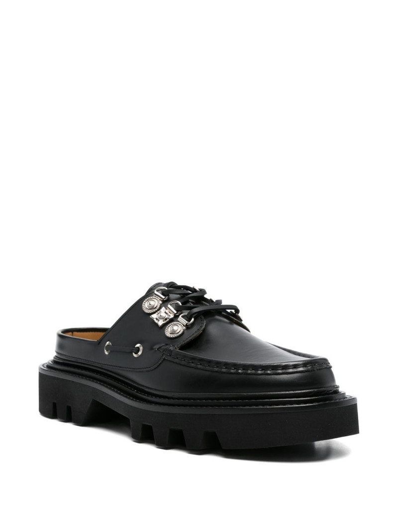 TOGA VIRILIS lace-up leather mules outlook