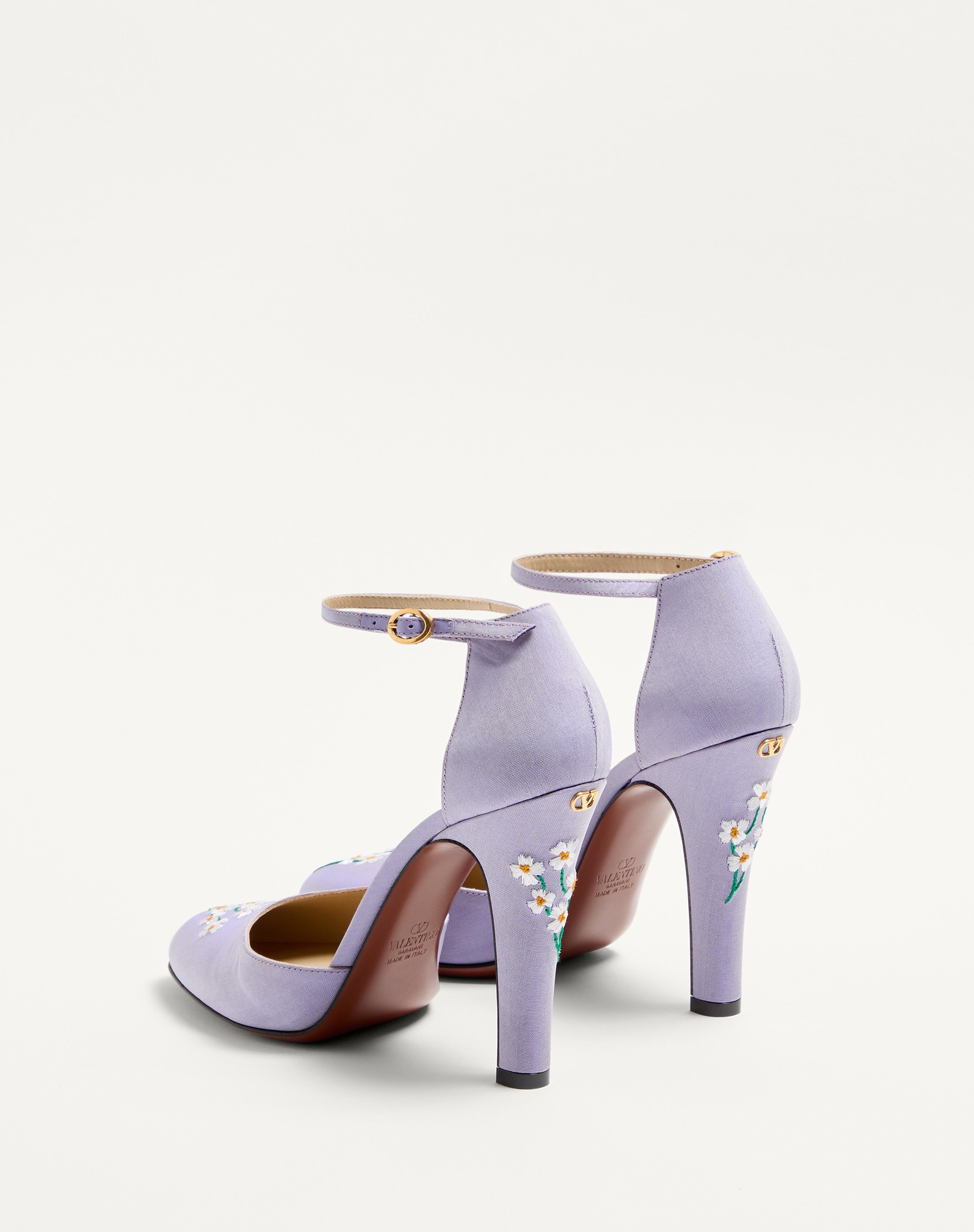 HI DOLLY FABRIC PUMPS WITH FLORAL EMBROIDERY 105MM - 5