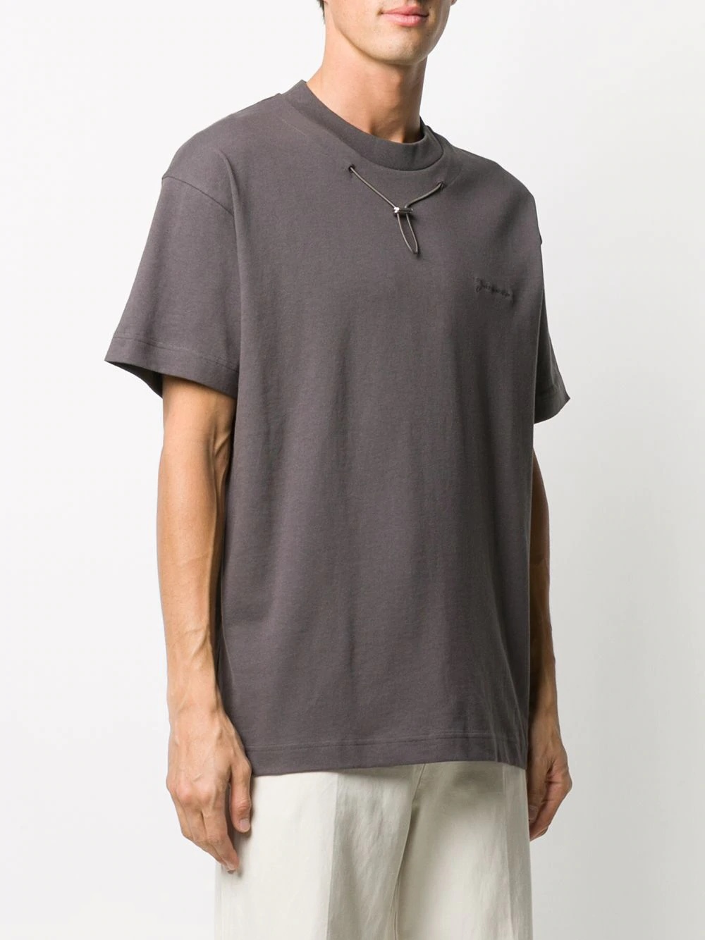 drawstring detail T-shirt - 3