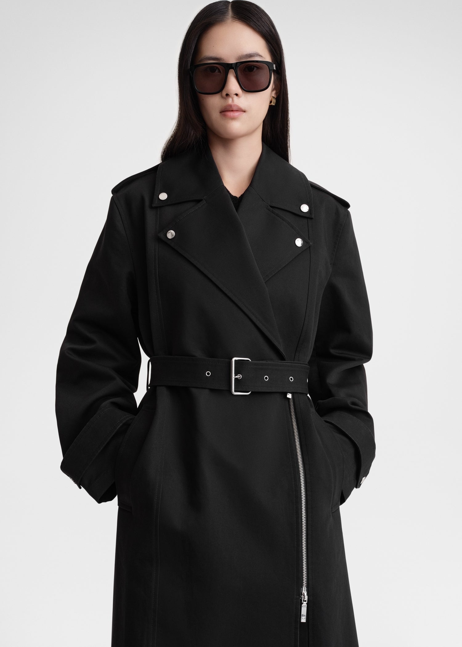 Cotton biker trench black - 5