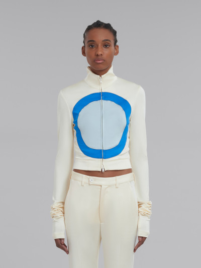 Marni WHITE JERSEY JACKET WITH CIRCLE INLAYS outlook