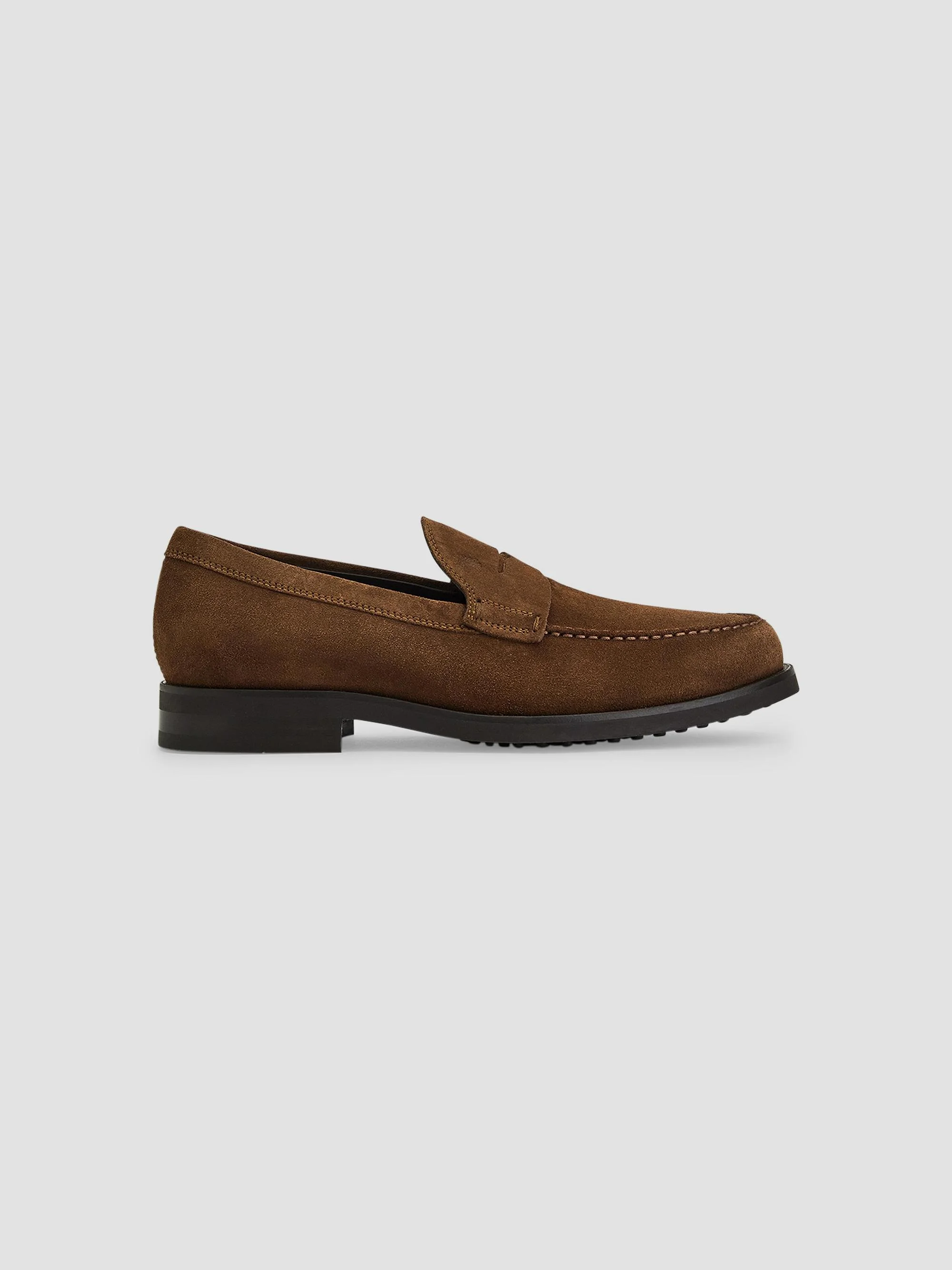 Men's Mocassino Formale Suede Loafers - Light Brown - 1