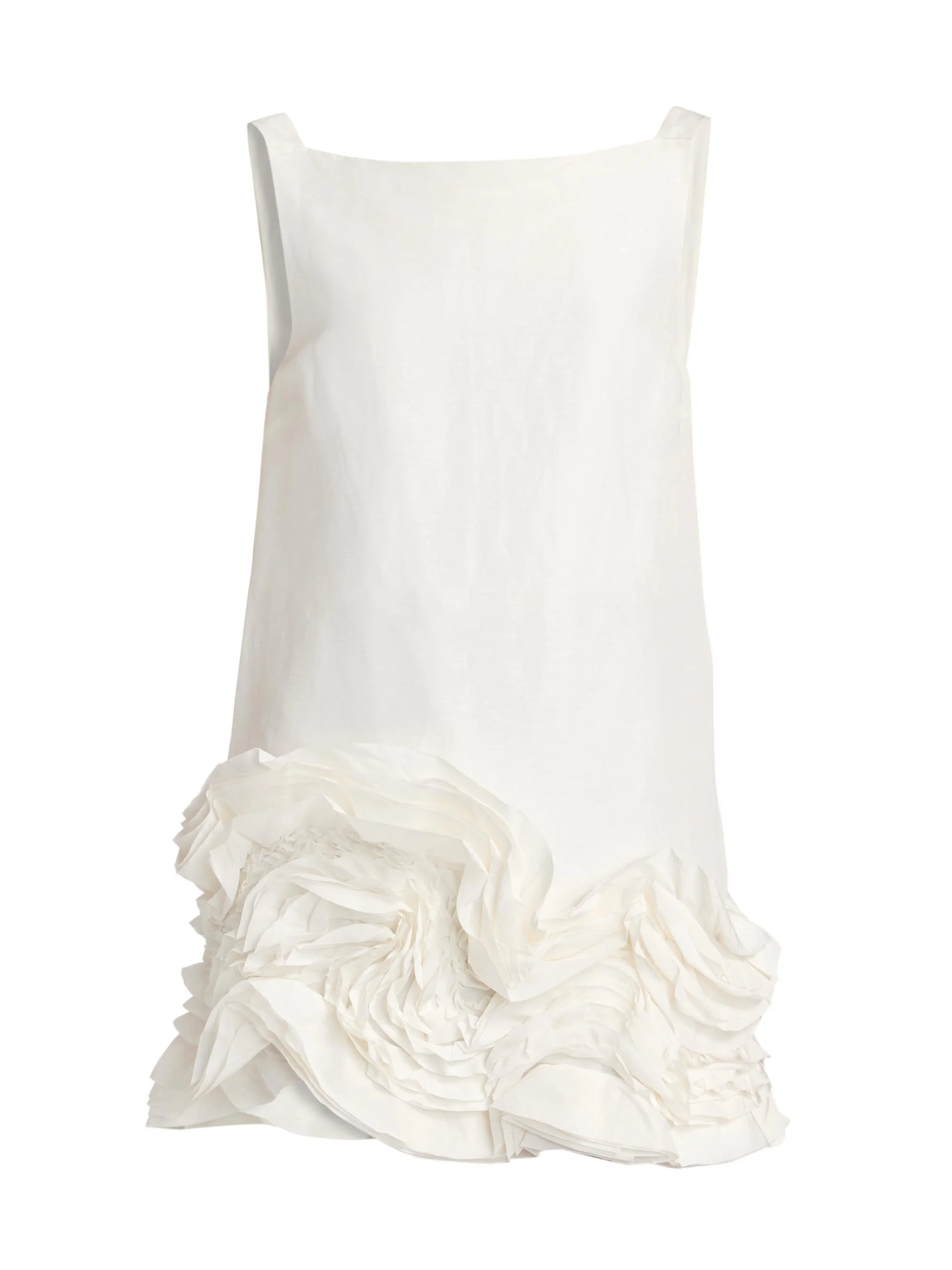 Women's Harris Linen/Silk Ruffled A-Line Minidress - Ivory - 1