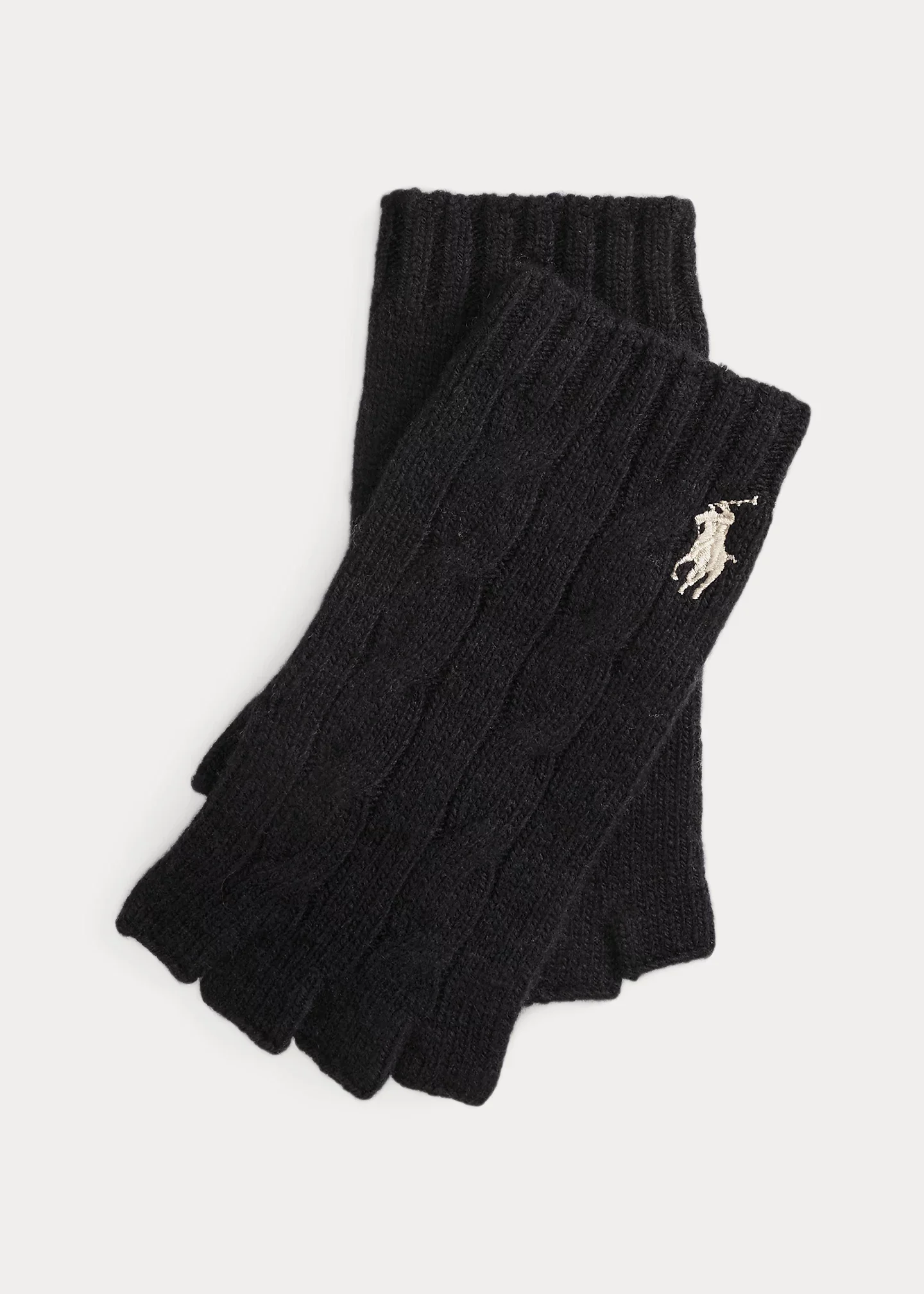 Cable Wool-Cashmere Fingerless Gloves - 1