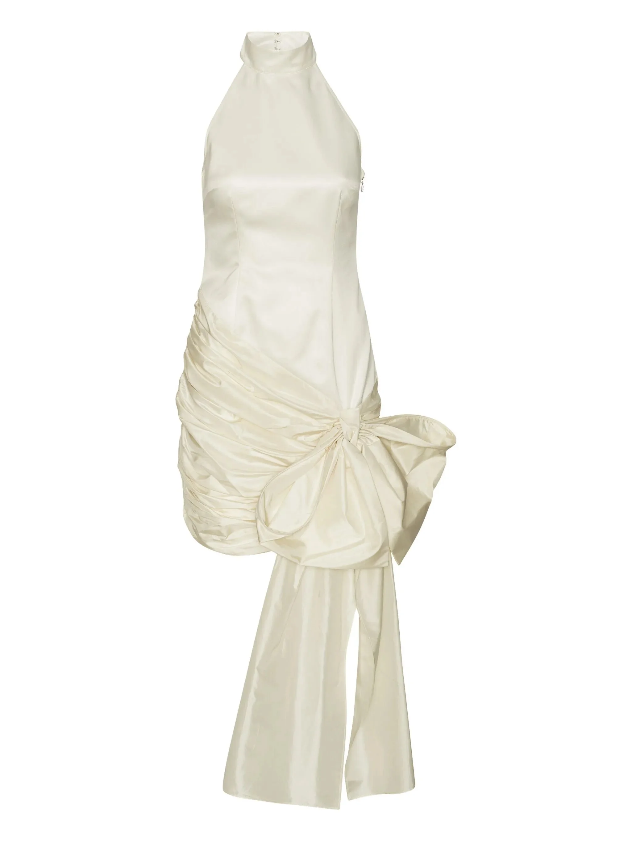 bow halterneck mini dress - 1