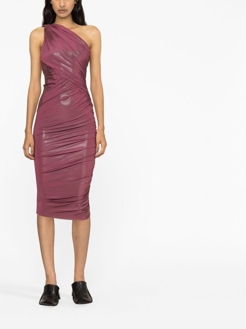 Rick Owens Lilies one-shoulder draped midi dress outlook