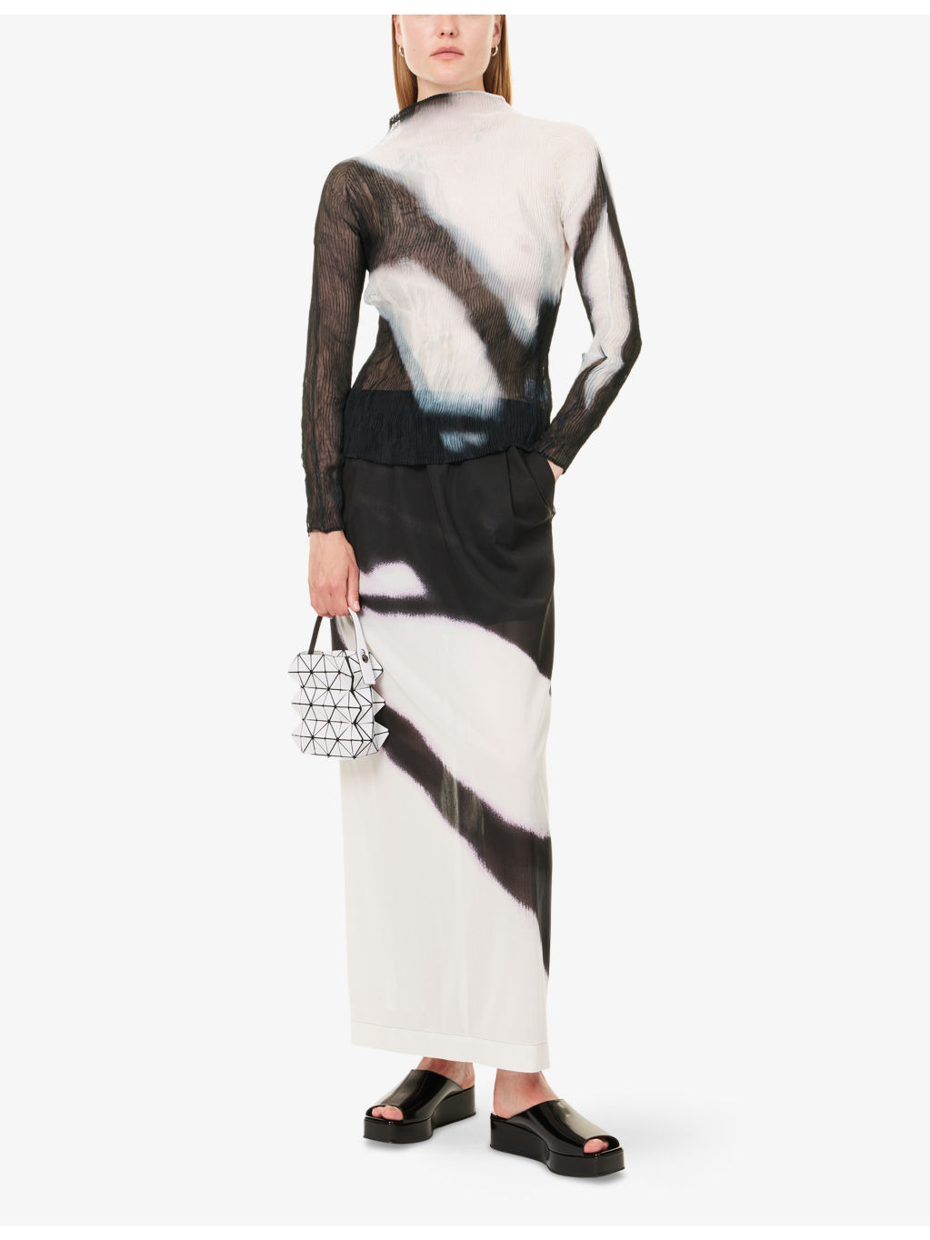 Shadow Study Pleats High-Neck Knitted Top - 2