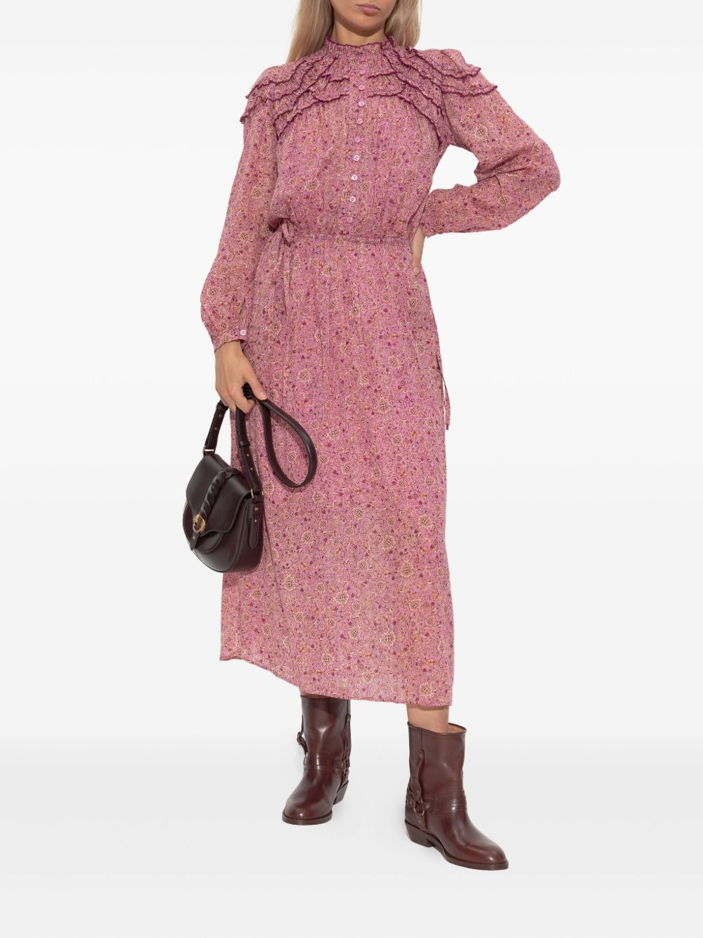 floral-print midi dress - 5
