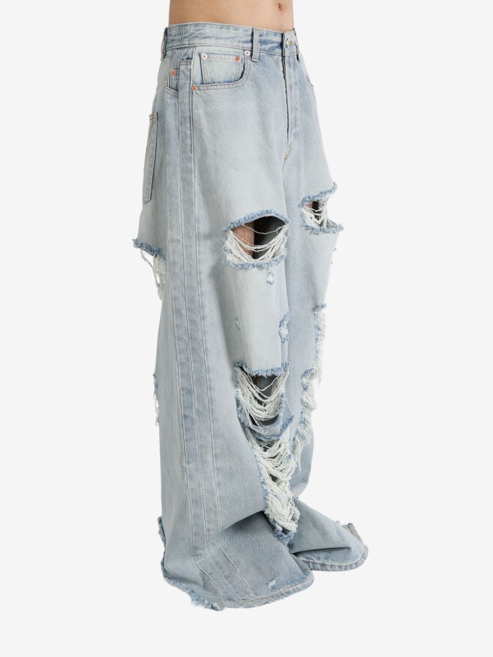 ripped wide-leg jeans - 3