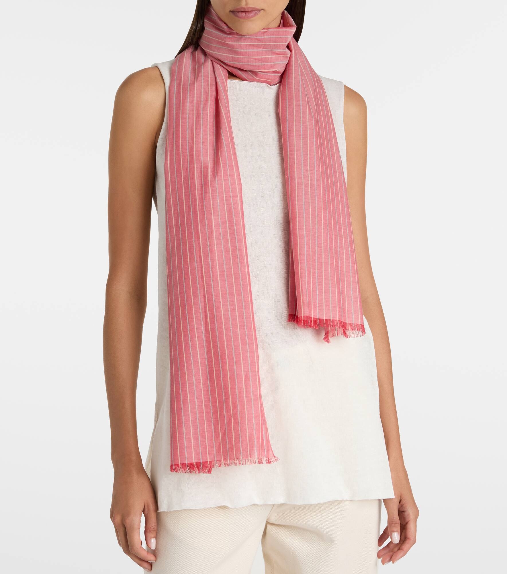 Guel striped cotton scarf - 2