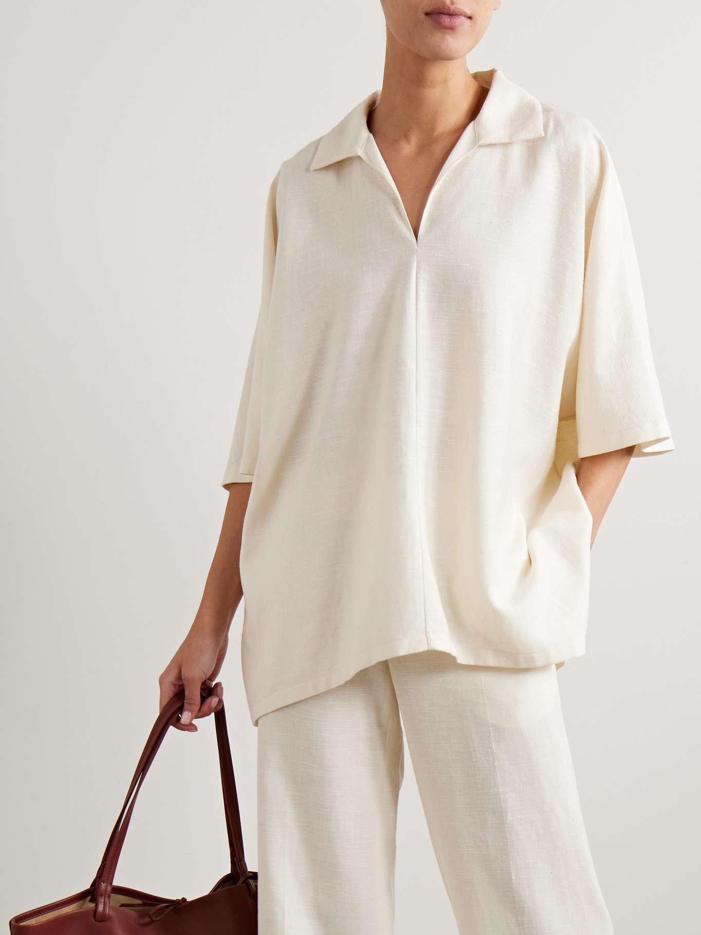 Wen oversized wool, silk and linen-blend blouse - 3