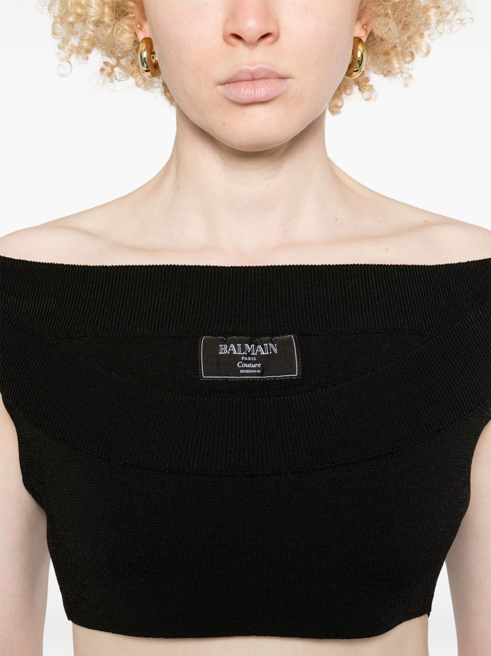 layered-neck crop top - 5
