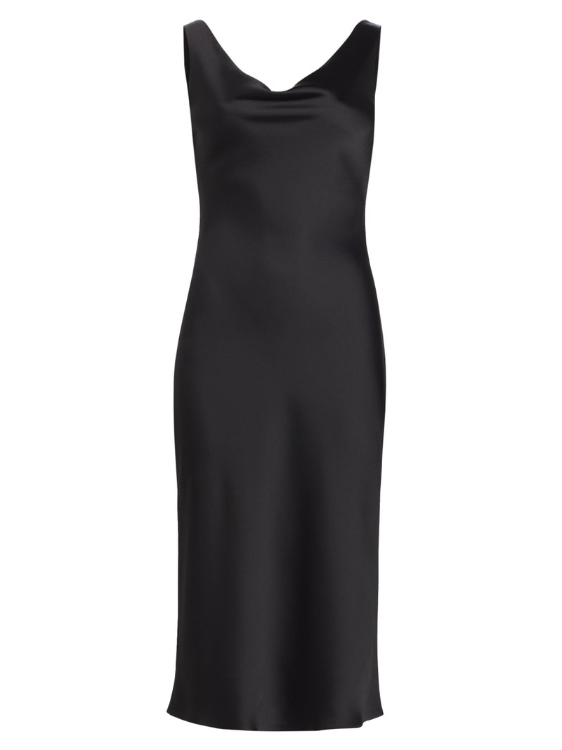 Women's Maria Cowl-Neck Satin Midi-Dress - Black 1