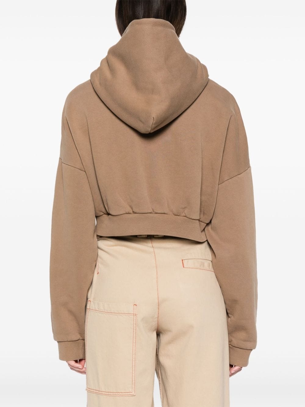 organic-cotton cropped hoodie - 4