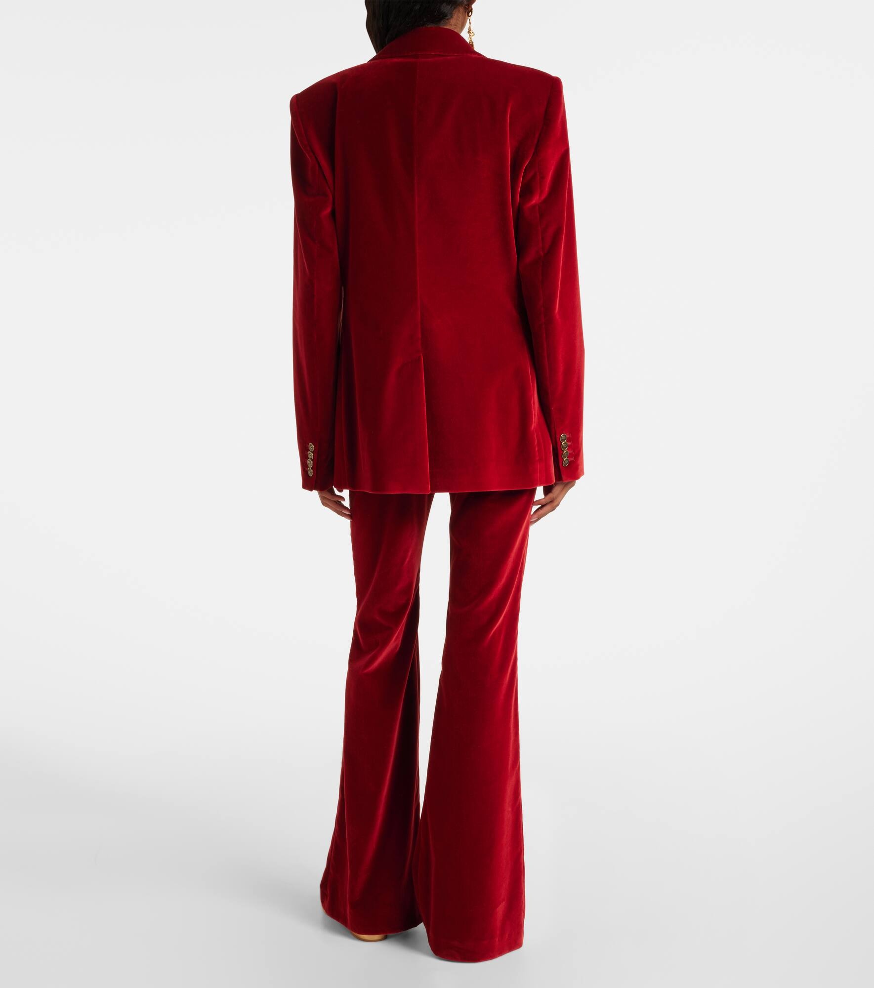 Double-breasted cotton velvet blazer - 3