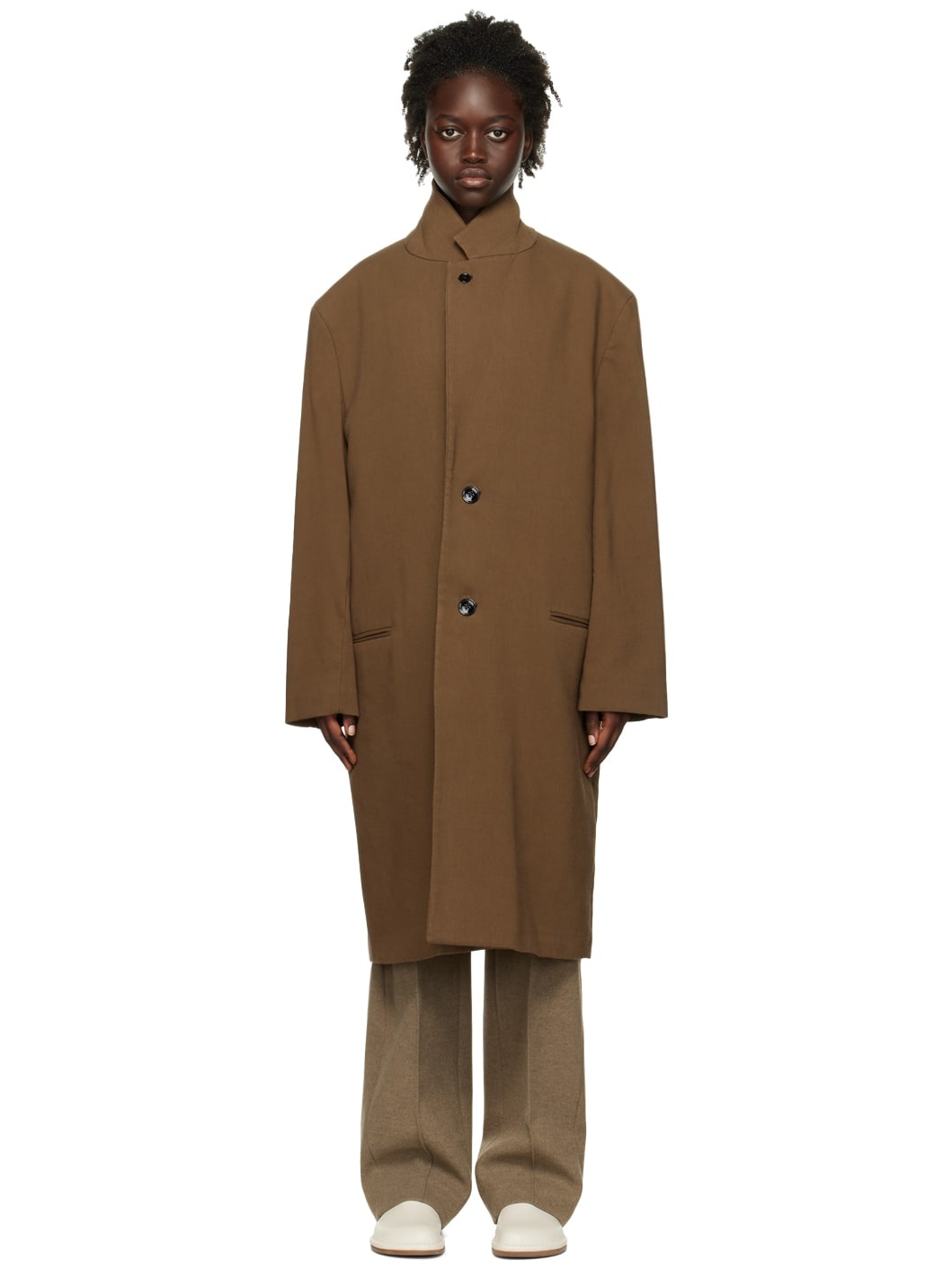 Lemaire Brown Chesterfield Coat | ssense | REVERSIBLE