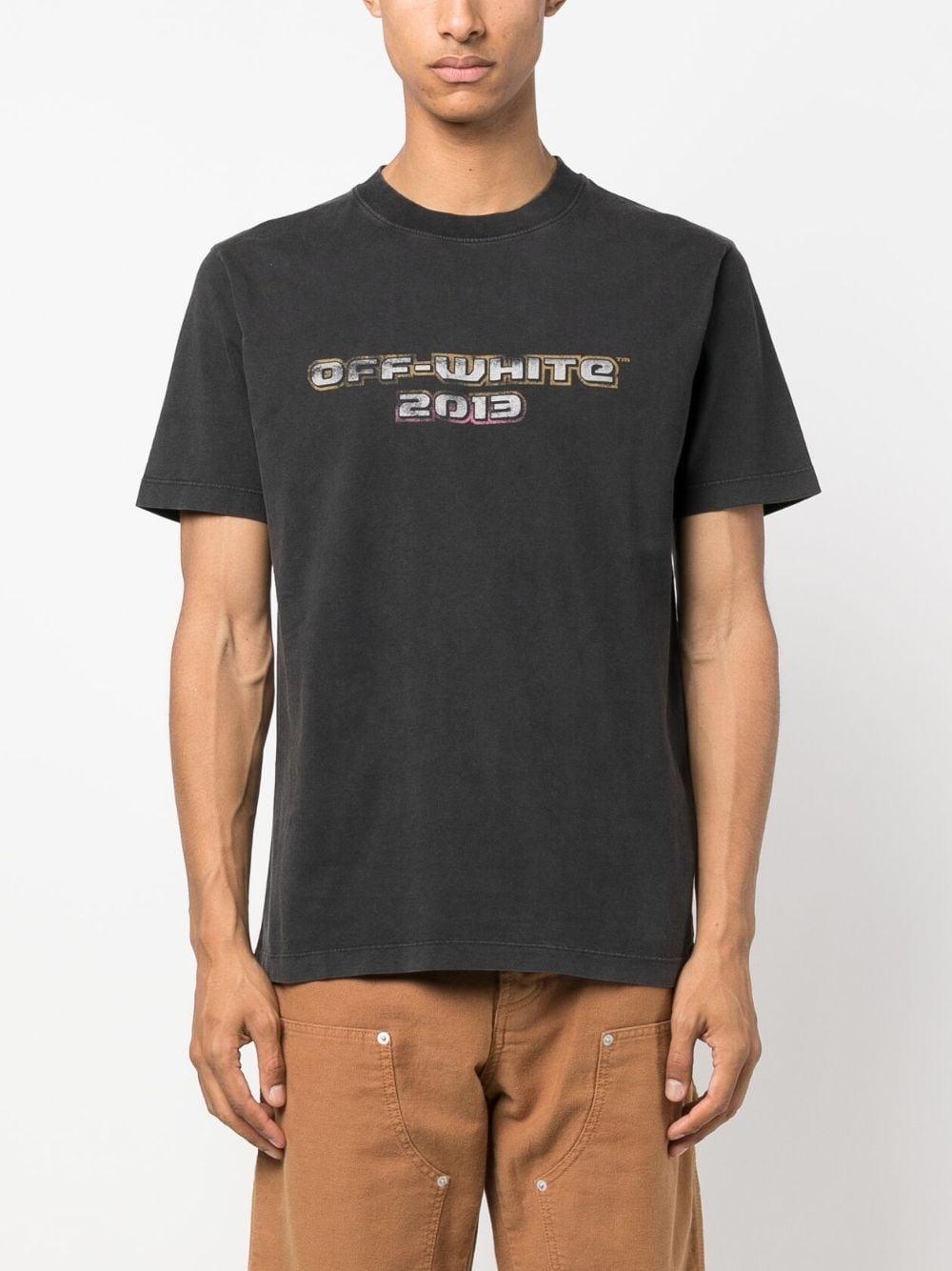 logo-print cotton T-shirt - 3