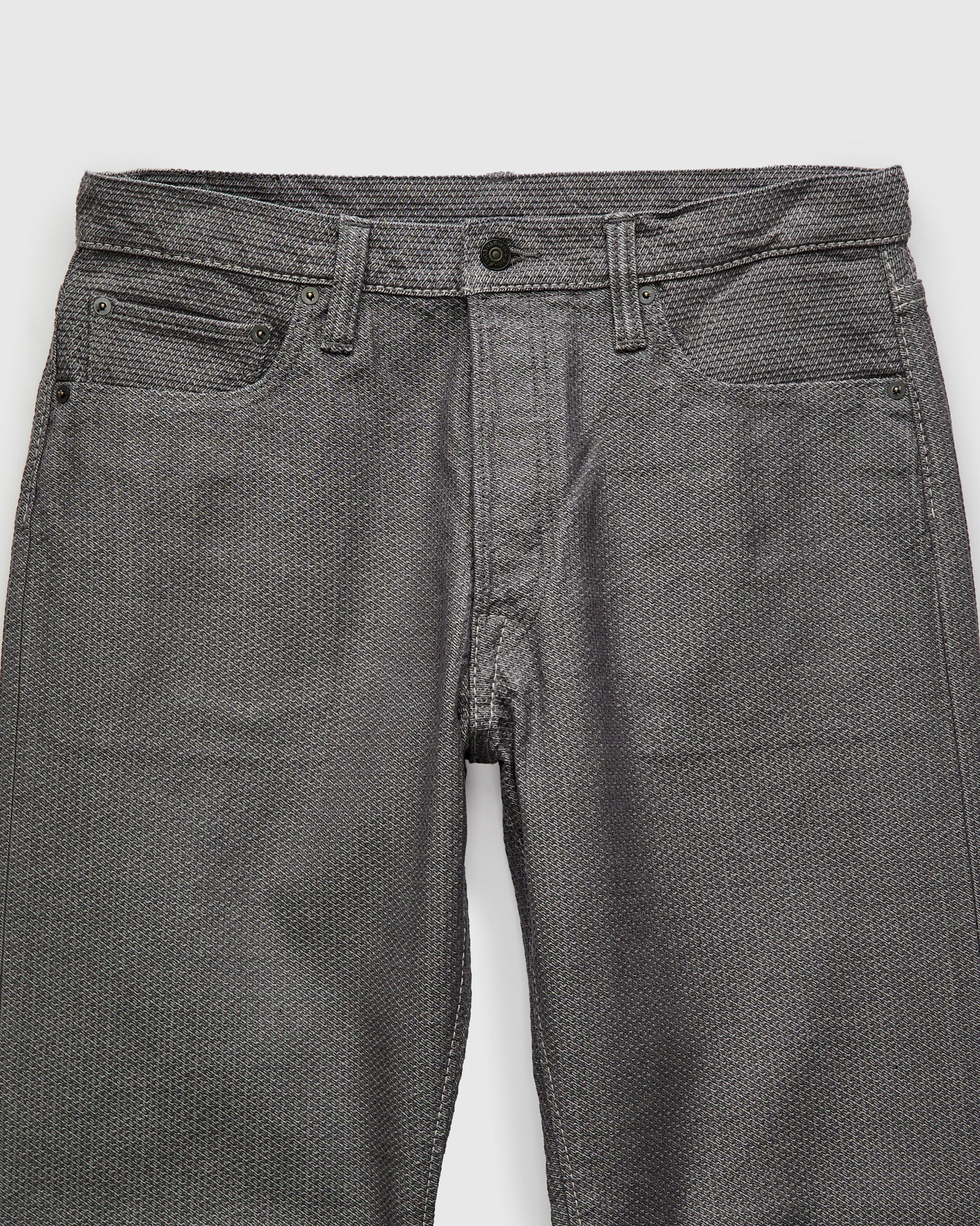 1178-GRY Gray x Black Sashiko Denim - Regular Straight Fit - 5