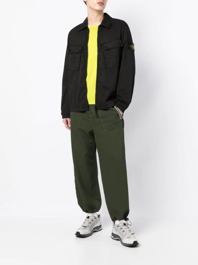 Stone Island Compass-patch zip-up shirt outlook