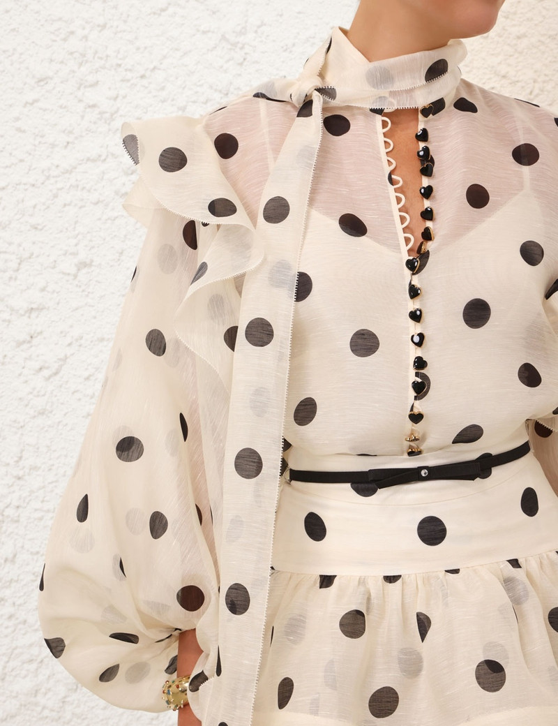 CRUSH TIE NECK RUFFLE 블라우스 5