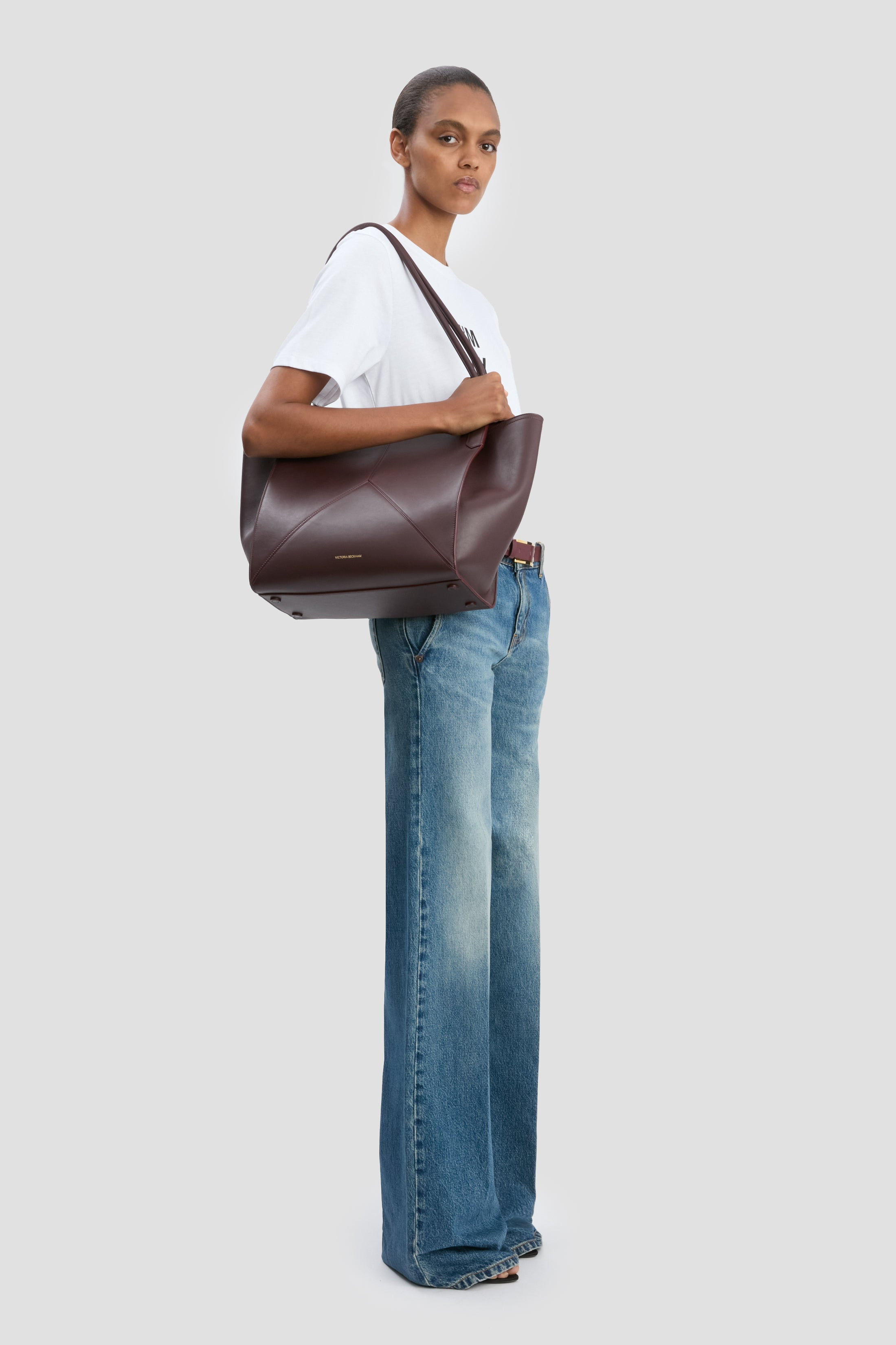 Victoria Tote In Burgundy Soft Leather - 3