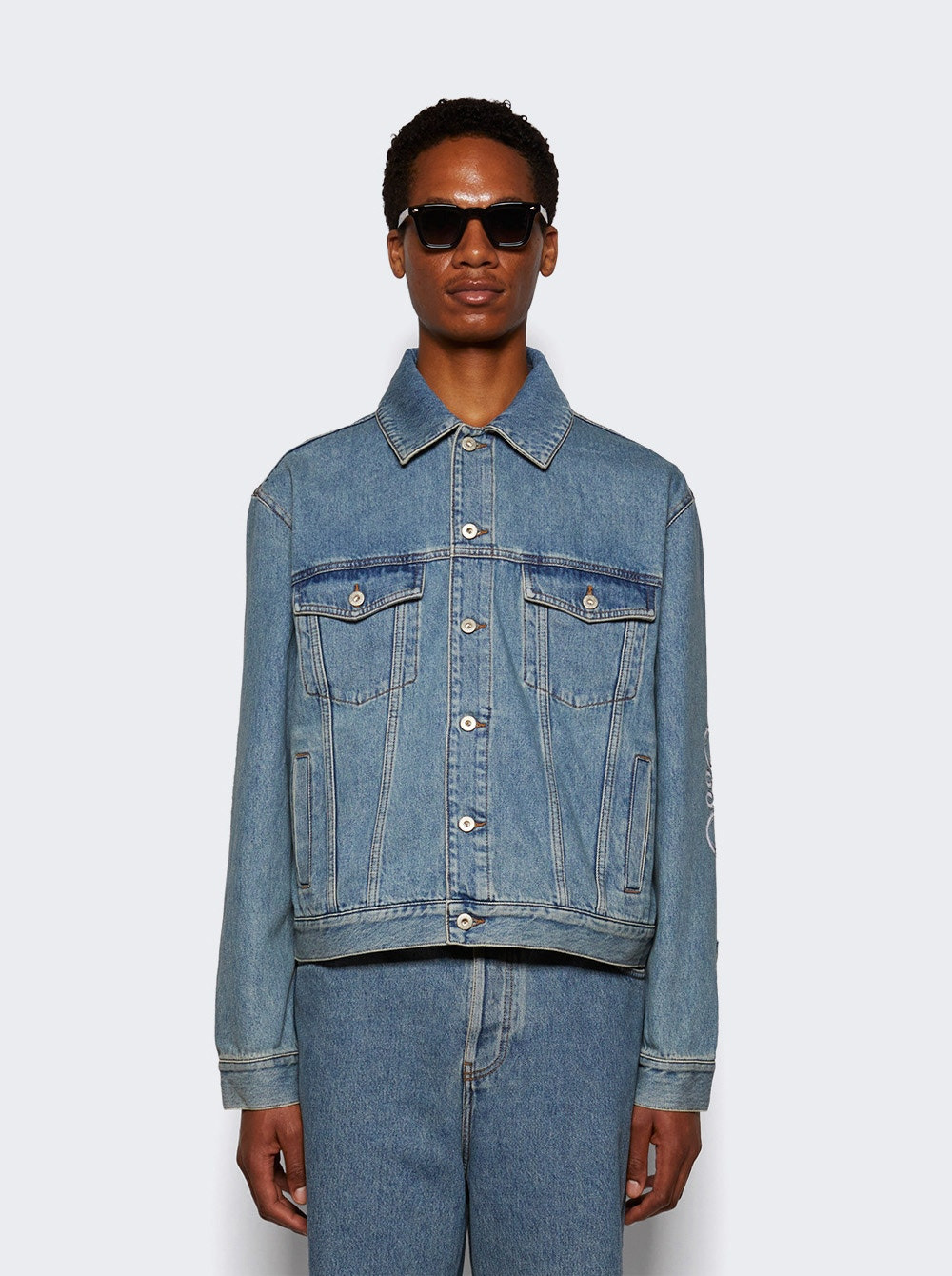 Anagram Jacket Mid Blue Denim - 2