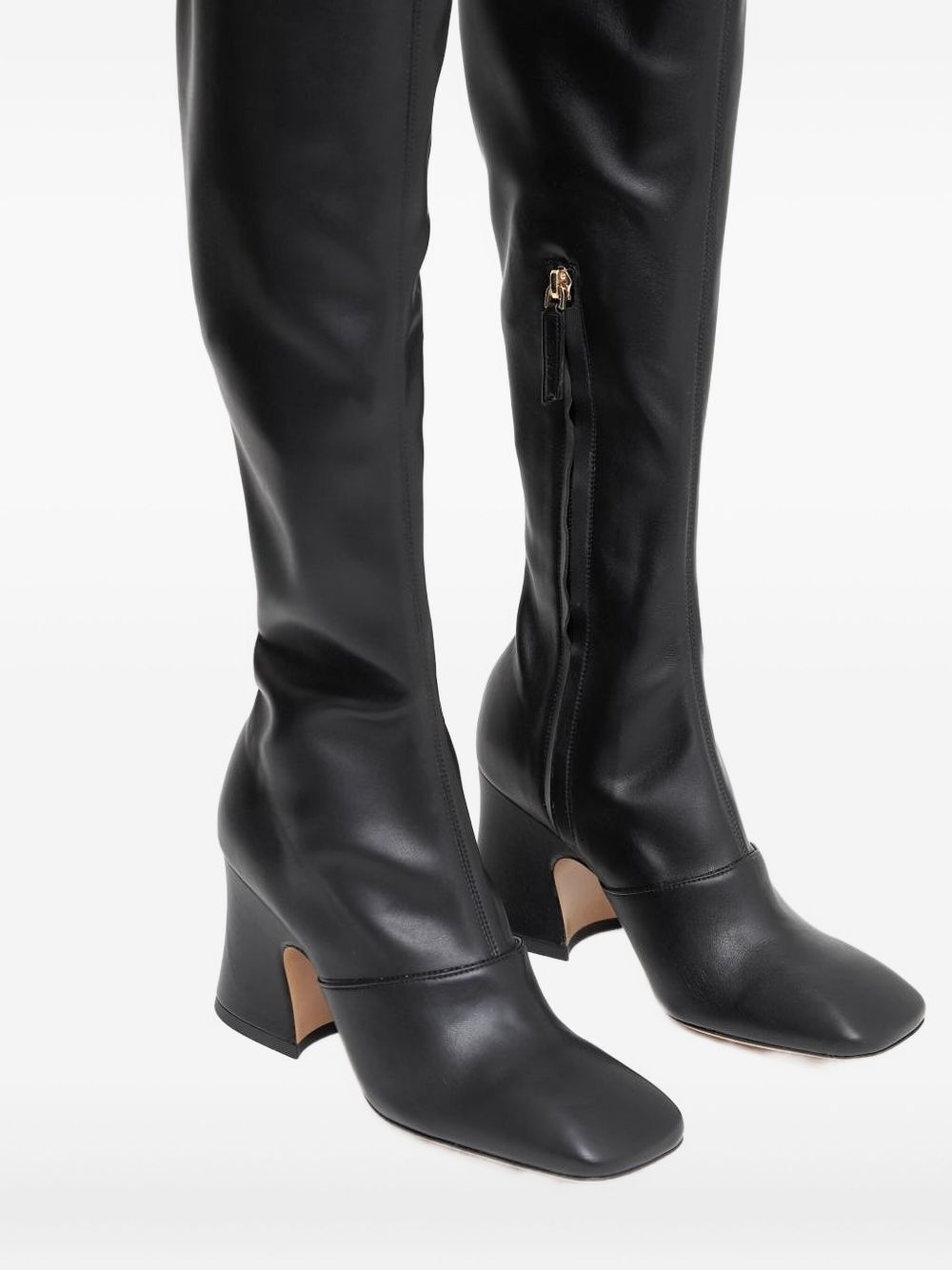 leather over-the-knee heeled boots - 4