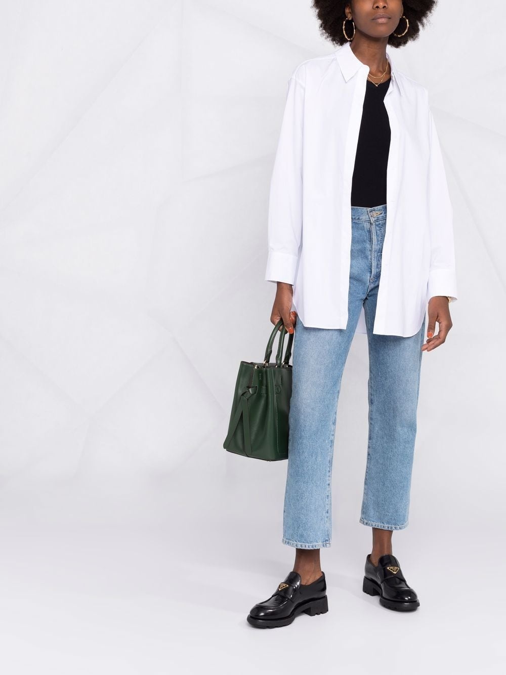 oversized poplin cotton shirt - 2
