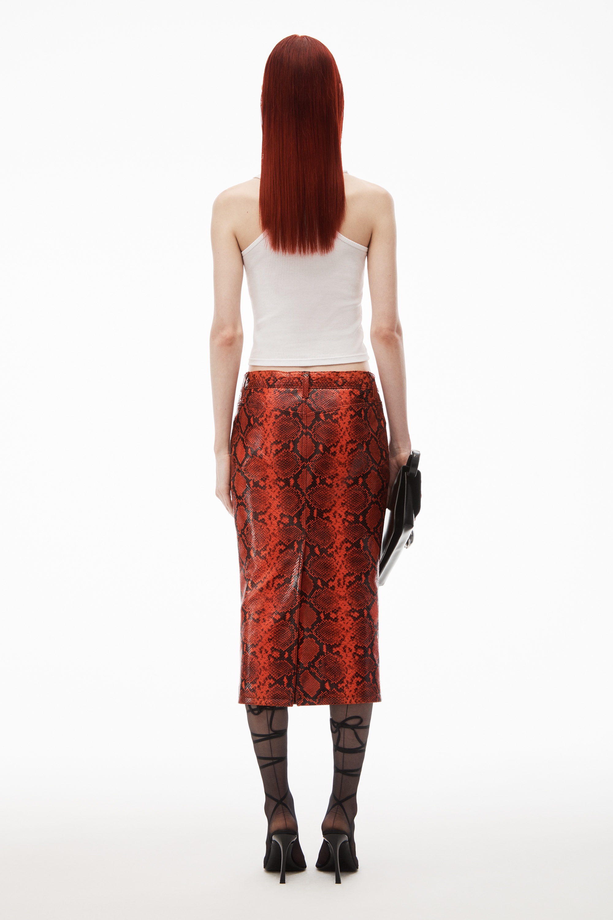 leather pencil skirt in "snakeskin" - 4