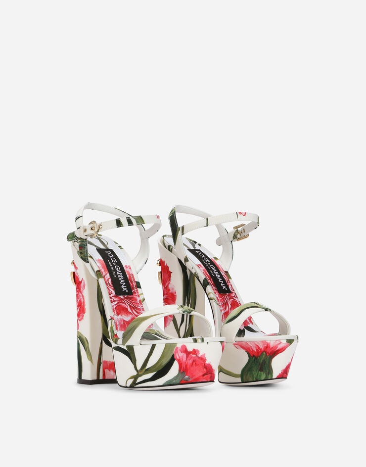 Printed fabric platform sandals - 2