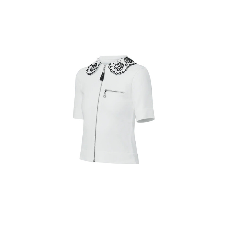 Louis Vuitton Broderie Collar Zip-Up Knit Top outlook