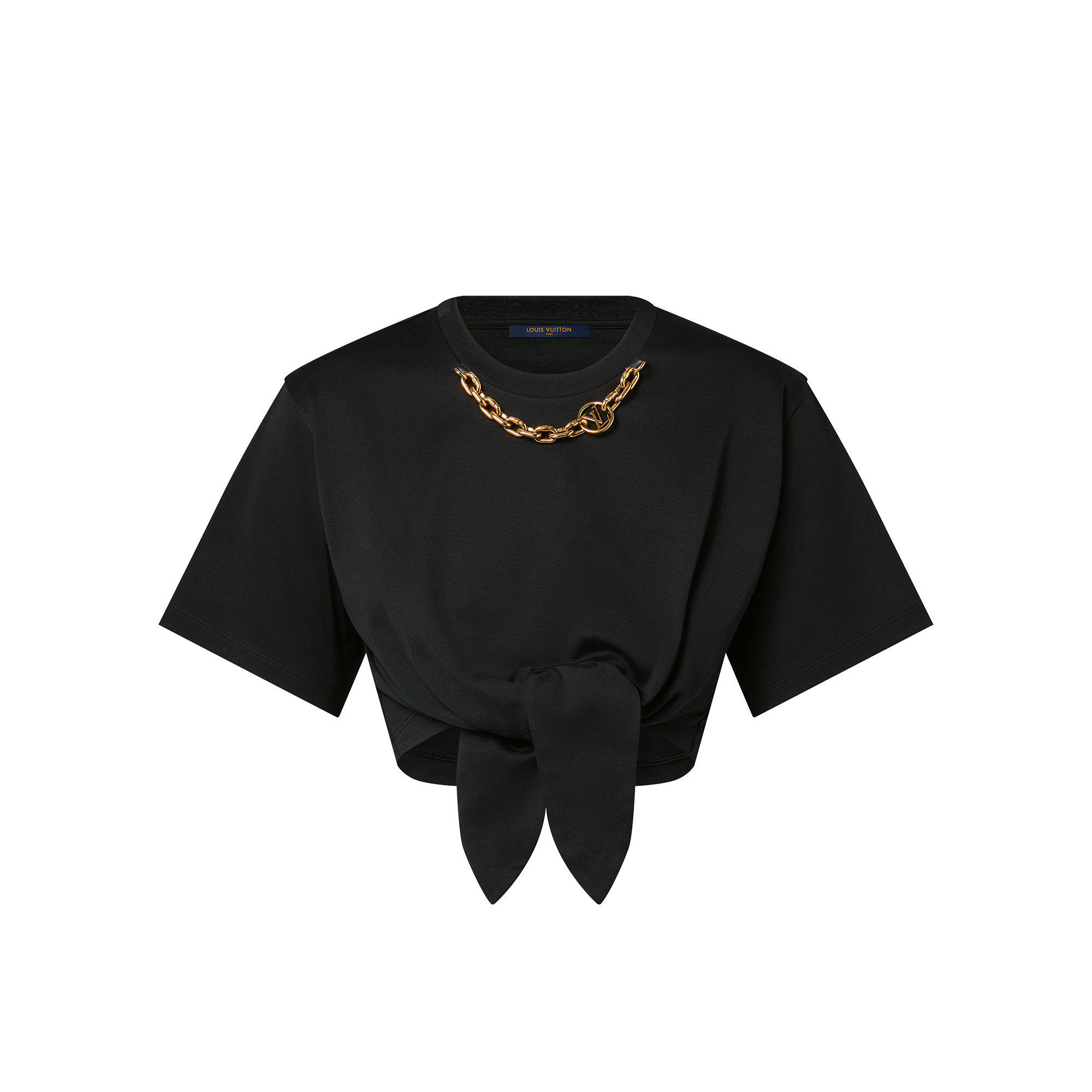 Oversized Chain Detail Self-Tie T-Shirt - 1