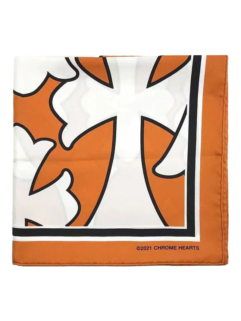 cross-logo silk scarf 3