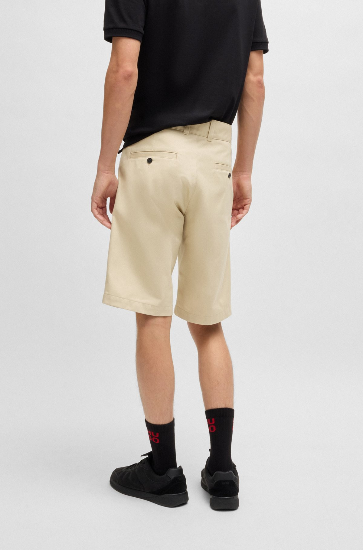 REGULAR-FIT SHORTS WITH SLIM LEG AND BUTTONED POCKETS - 4