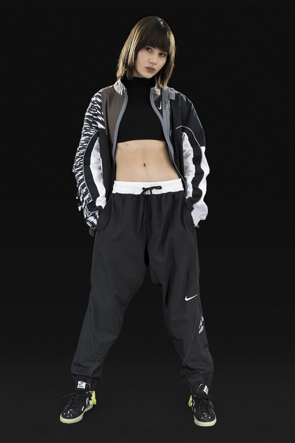 GGG-P2-011 Nike® Acronym® Track Pant Woven Black/Black/White/Black - 22