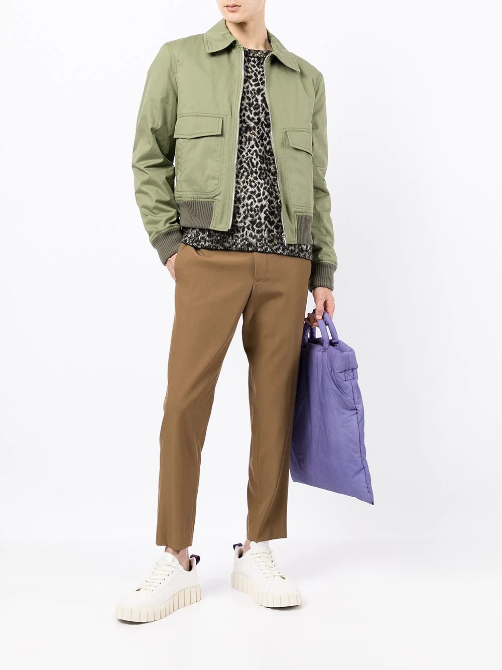 cargo-pocket bomber jacket - 2