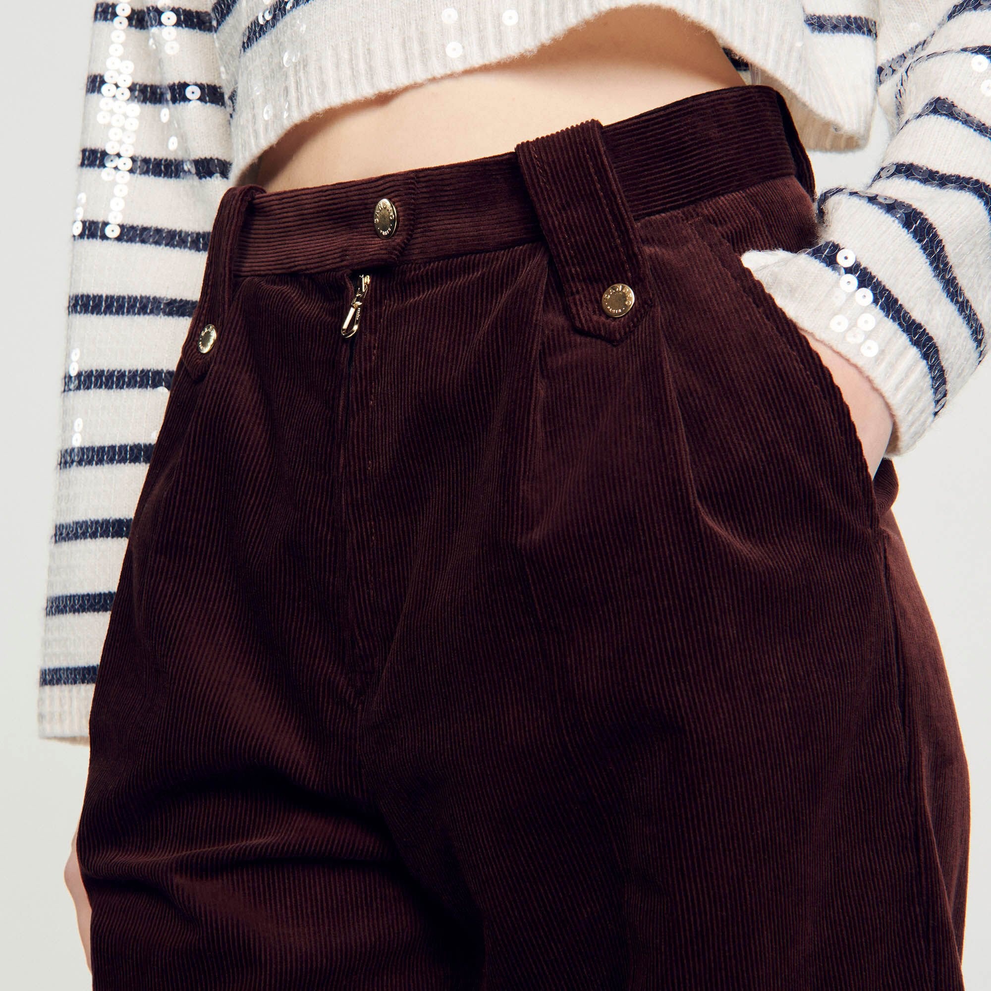 VELVET CARGO PANTS - 4