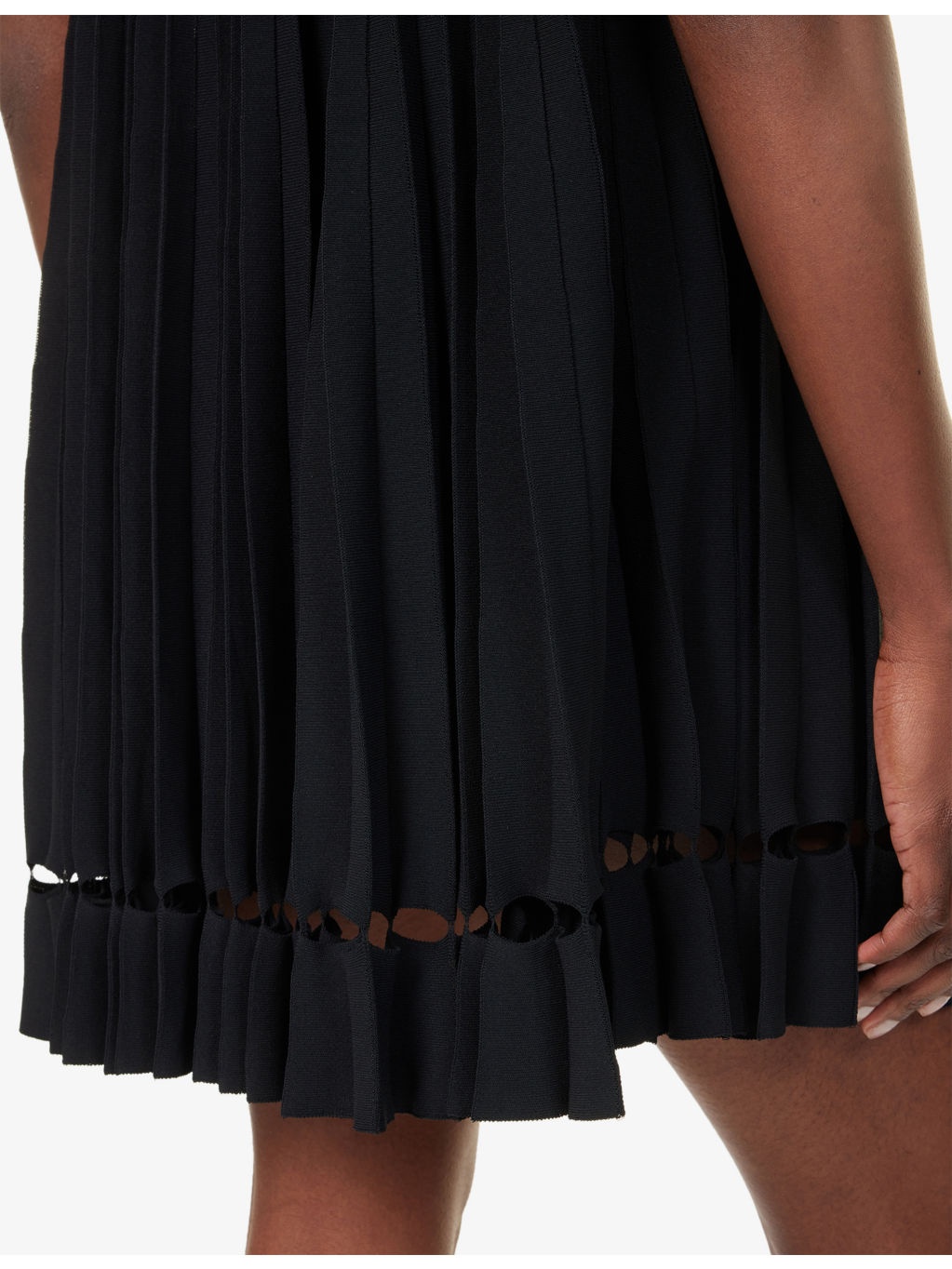 Pleats A-Line Knitted Mini Dress - 5