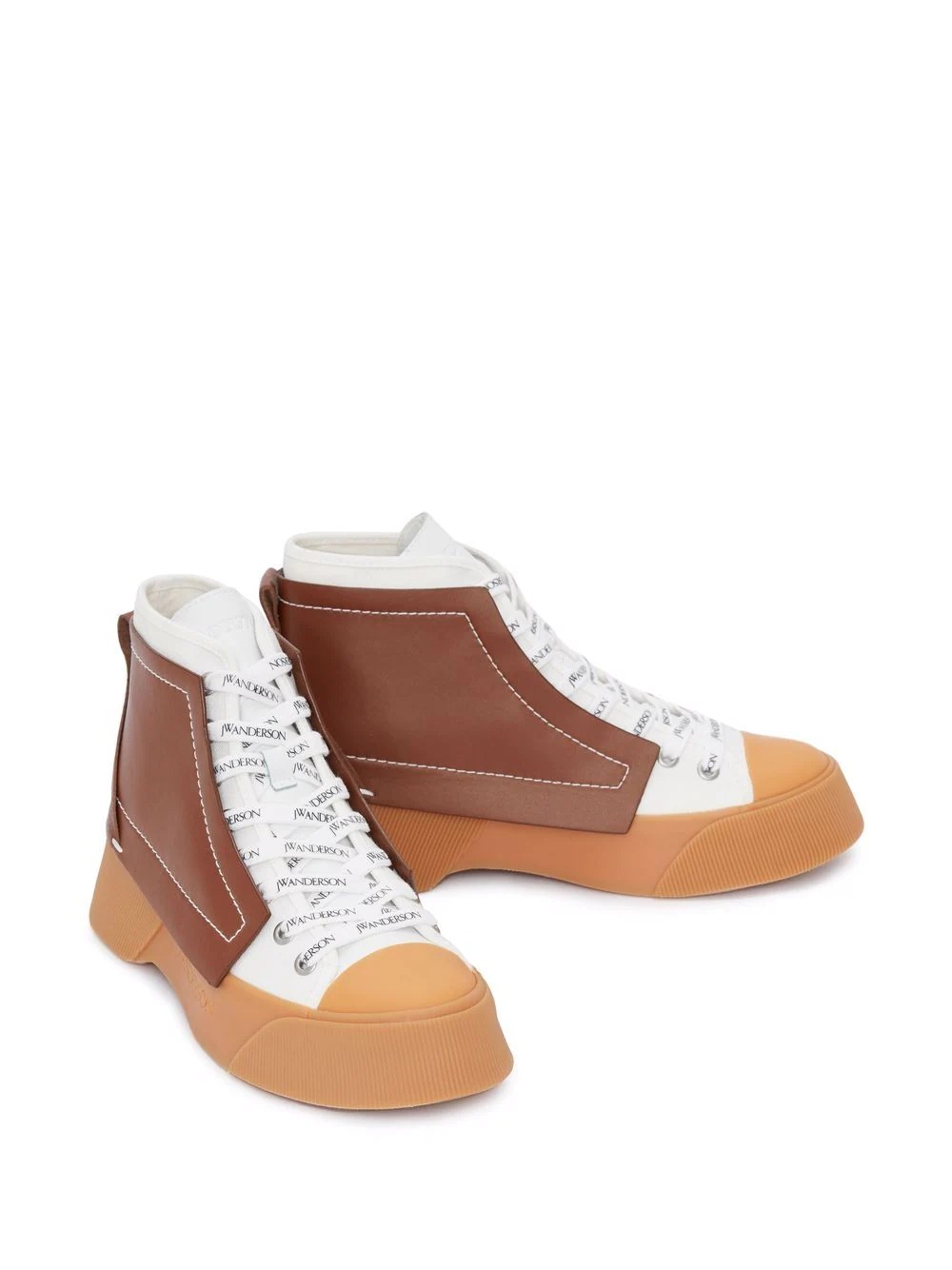 panelled high-top sneakers - 2