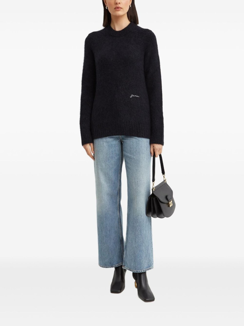 GANNI logo-patch jeans outlook