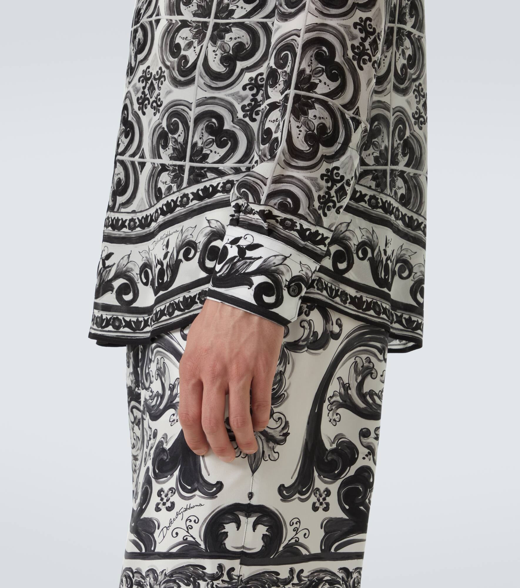 Martini Majolica silk twill shirt - 7