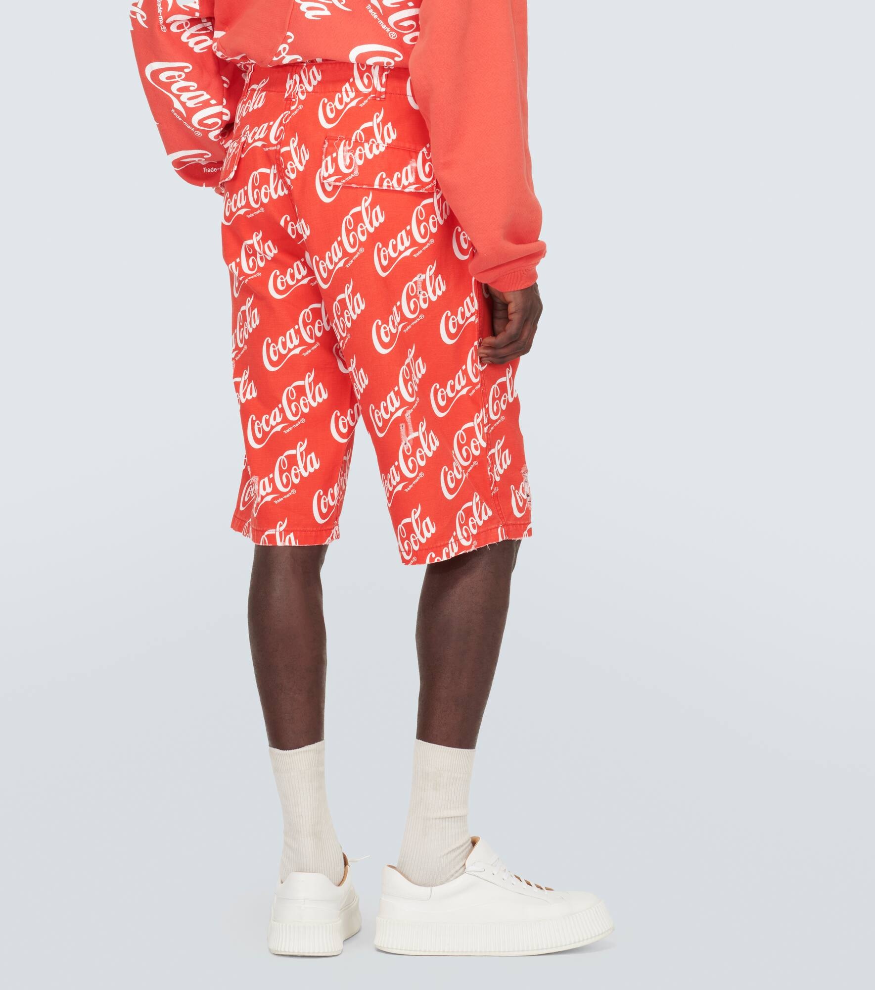 Printed cotton canvas Bermuda shorts - 4