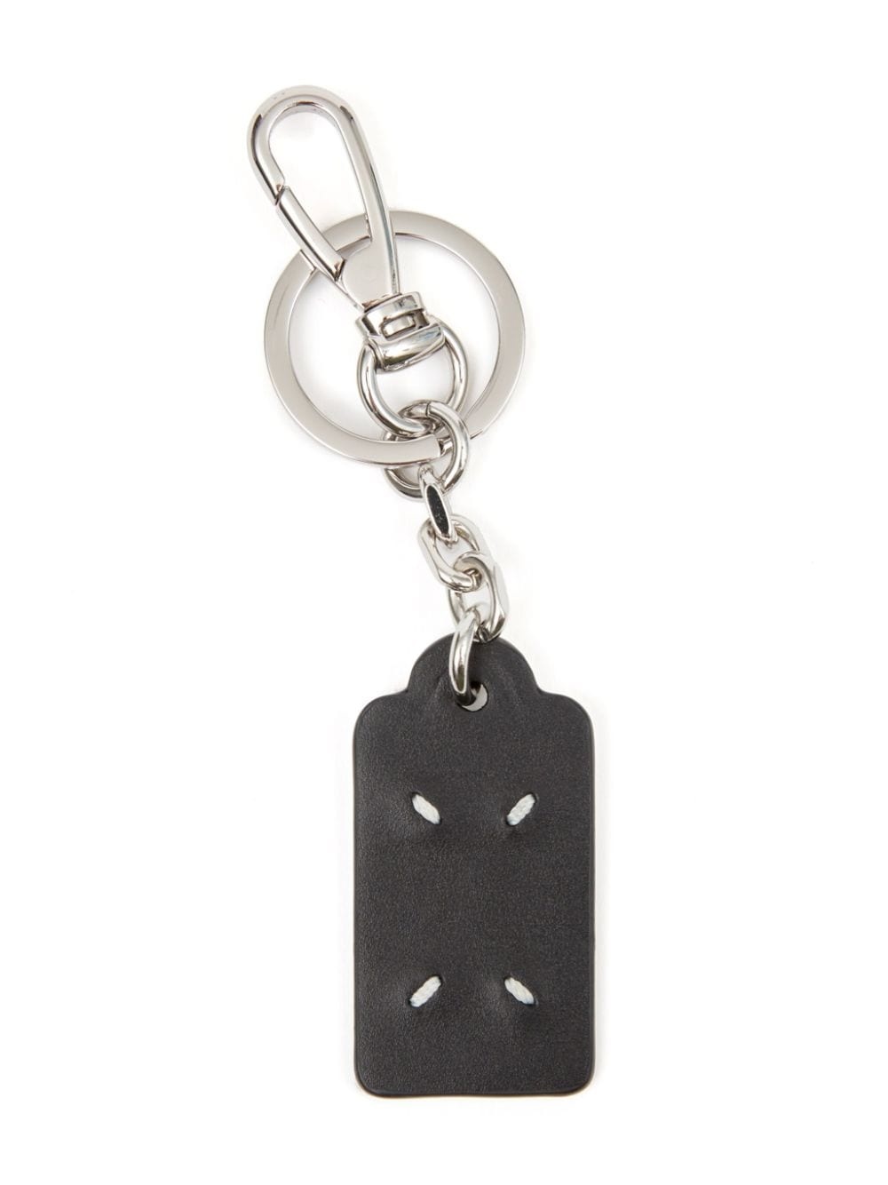 Four stitch-logo leather keyring - 2