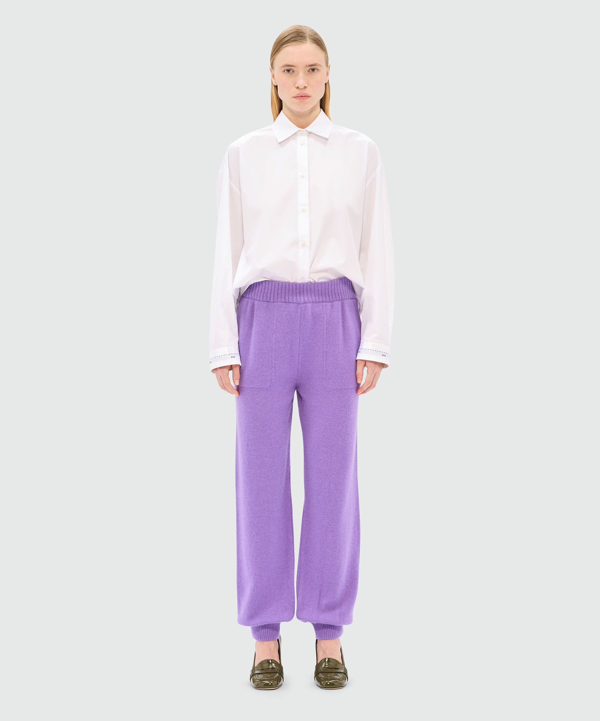Purple cashmere blend joggers - 2