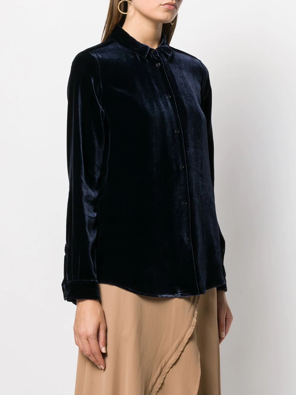 velvet-texture shirt - 3