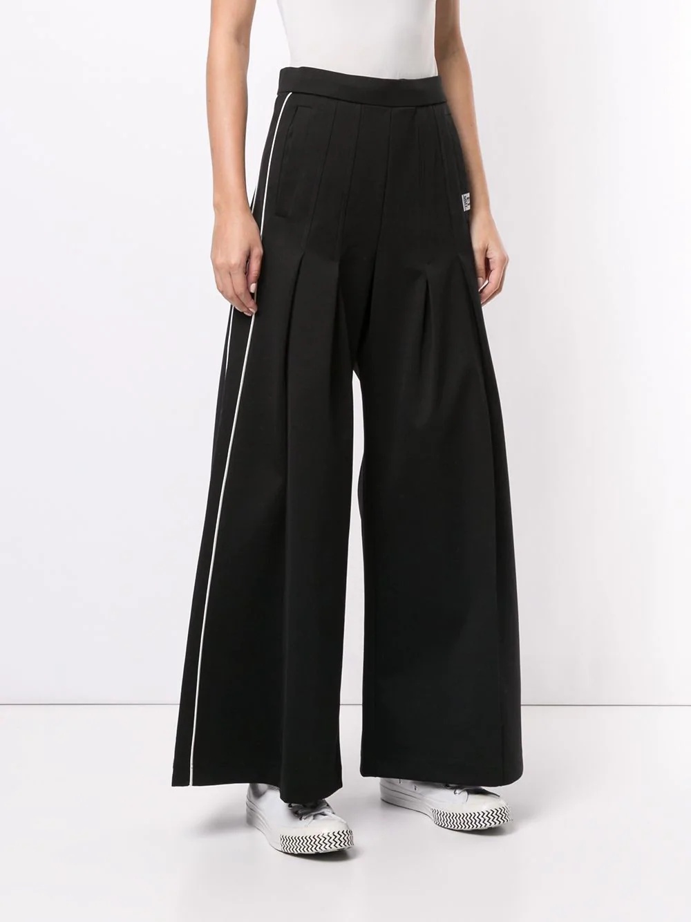 pintucked wide-leg trousers - 3